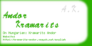 andor kramarits business card